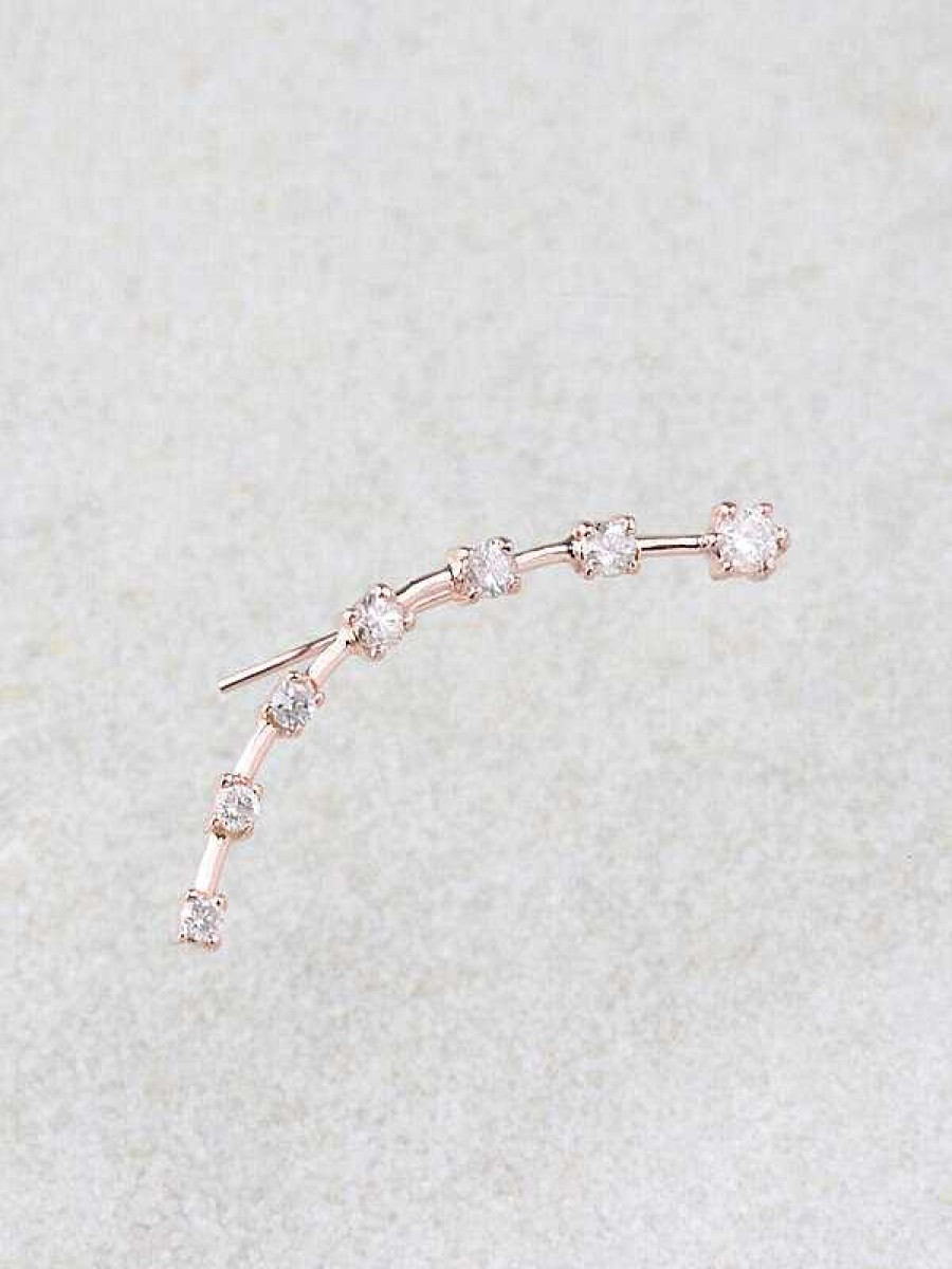 Stones & Gold Earrings | String Along The Diamond Stars Climber Earrings