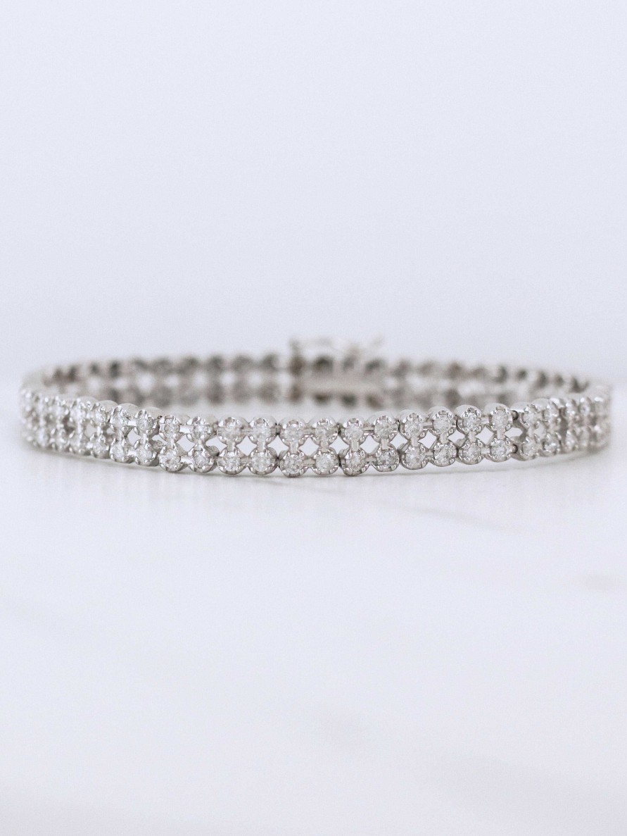 Stones & Gold Bracelets & Anklets | Double Row Diamond Tennis Bracelet