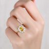 Stones & Gold Rings | Yellow Sapphire And Diamond Engagement | Prong Setting | Solid 14K Gold | Cocktail Ring