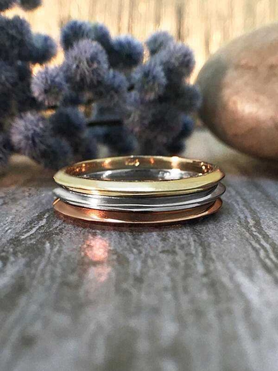 Stones & Gold Rings | 1.5Mm Knife Edged Wedding Band Solid Gold (14Kr) Stackable Women'S Engagement Ring