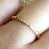 Stones & Gold Rings | 1.4Mm Hammered Solid 14K Gold Stackable Band