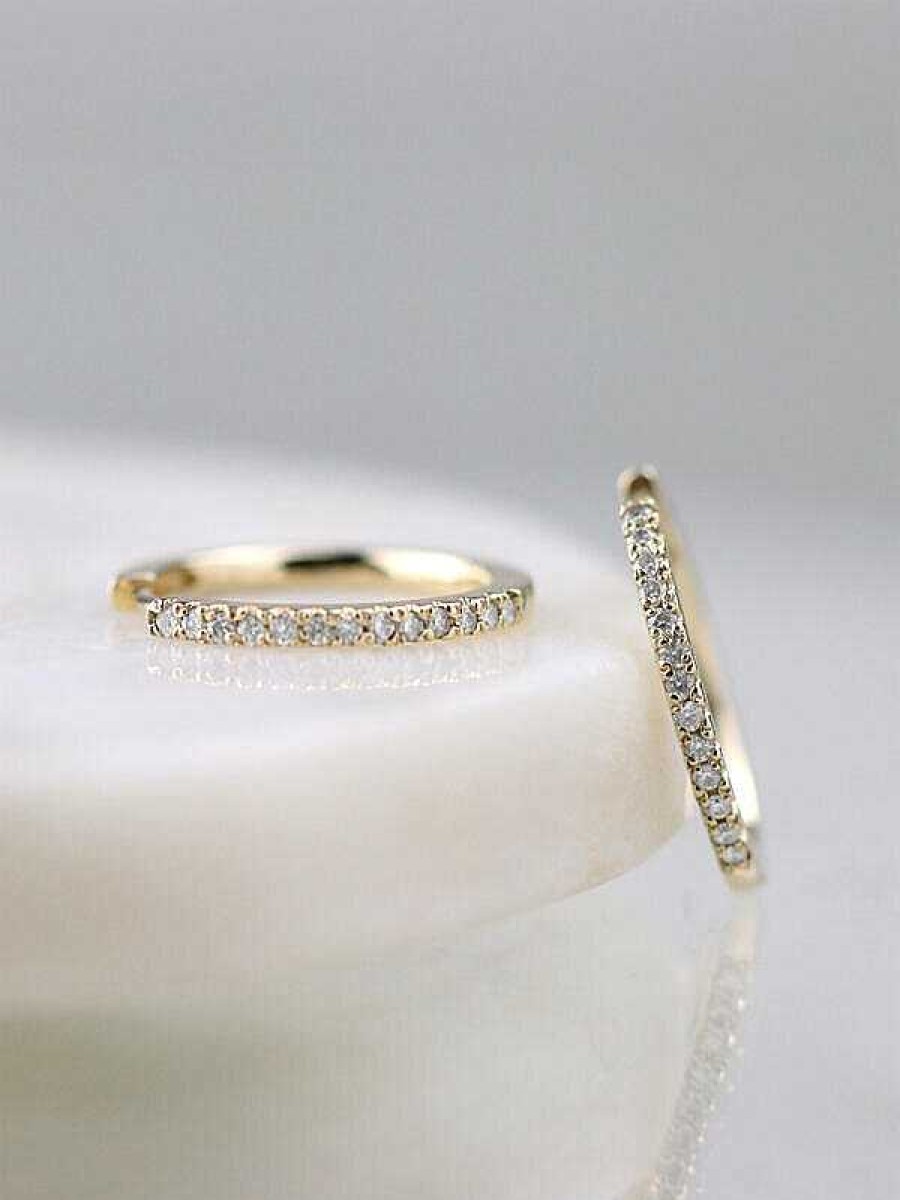 Stones & Gold Earrings | 15Mm Diamond Hoop Earrings