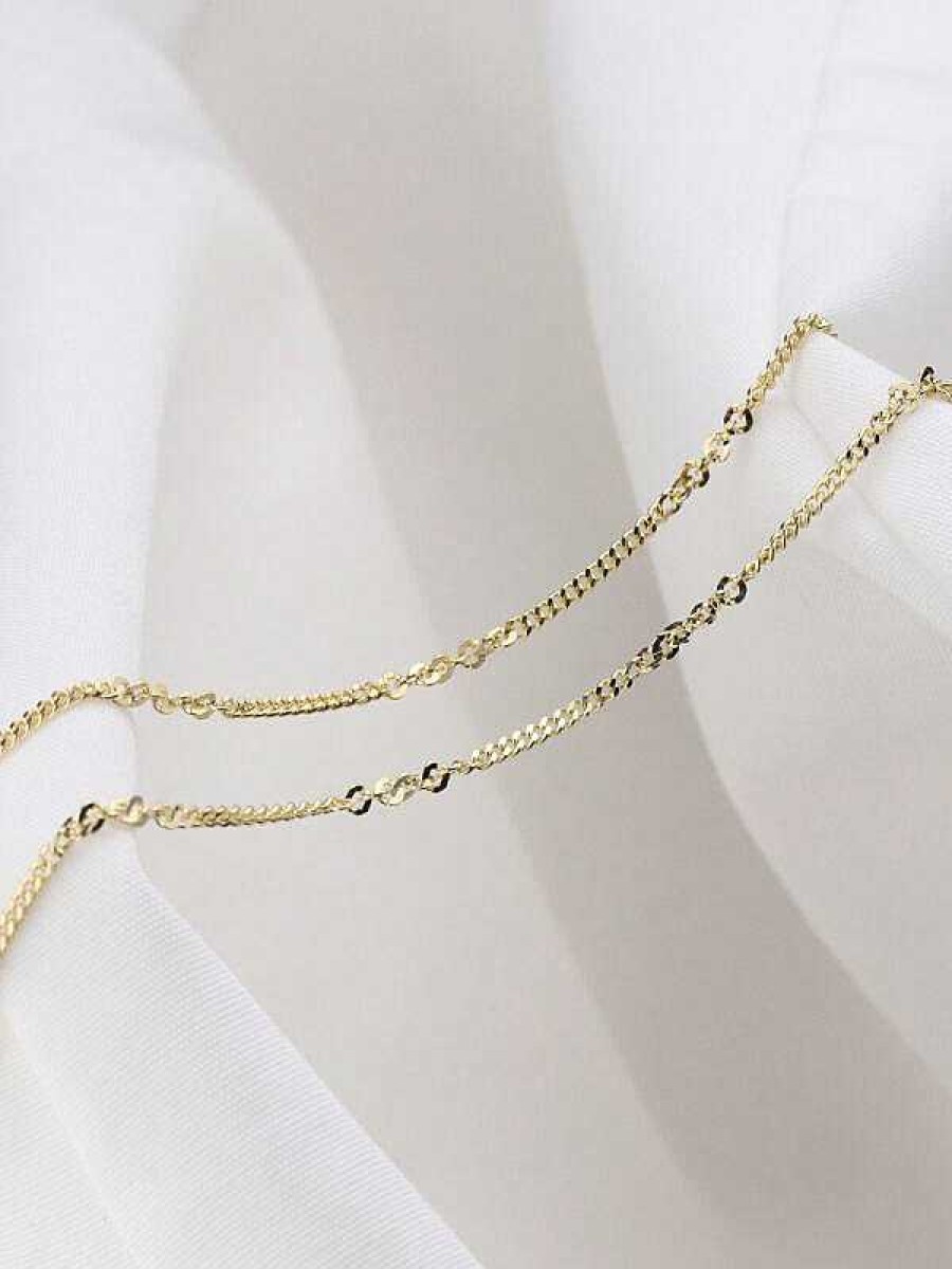 Stones & Gold Necklaces | Curblink Solid 14 Karat Gold Chain