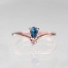 Stones & Gold Rings | 5X3Mm Tear Drop Blue Topaz Chevron Ring