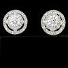 Stones & Gold Earrings | 1.82Ct Diamond Double Halo Solid 14 Karat Gold Screw Back Earrings