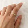 Stones & Gold Rings | Three Stone Diamond Band