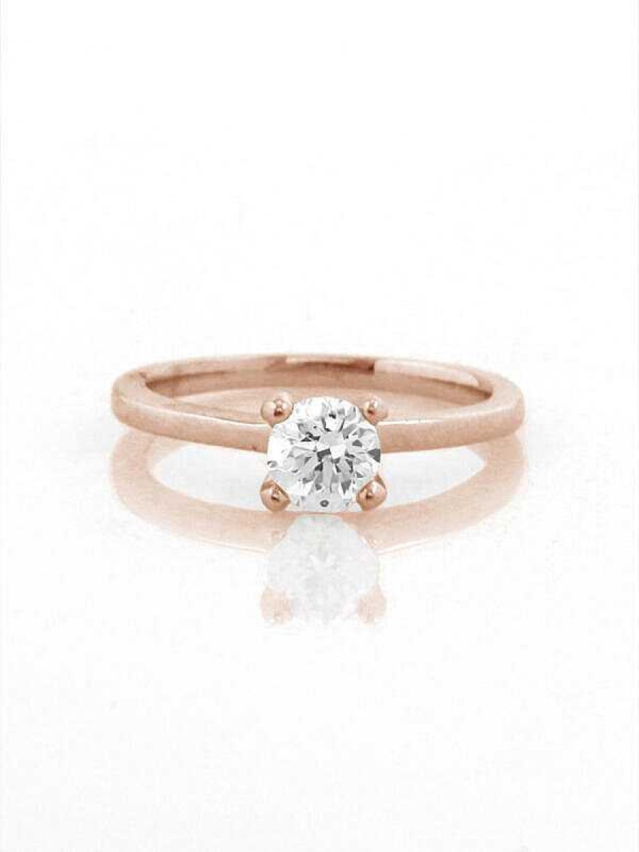 Stones & Gold Rings | 0.50Ct Round Classic Solitaire Four Prong Solid 14 Karat Gold Ring