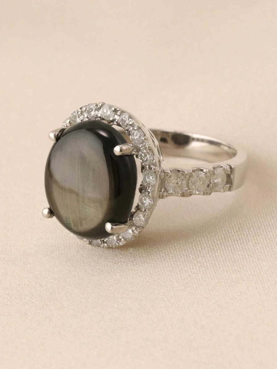 Stones & Gold Rings | 9.48Ct Black Star Sapphire Ring