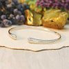 Stones & Gold Bracelets & Anklets | Diamond Bezel Bangle | Adjustable Gold Cuff | Diamond Bracelet | Solid Gold | Delicate Bangle | Fine Jewelry | Free Shipping