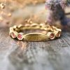 Stones & Gold Rings | Pink Sapphire Eternity With Sizing Bar Band Solid Gold (14Ky) Colored Stone Stackable Ring