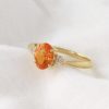 Stones & Gold Rings | Mandarin Garnet And Diamond Gold Ring