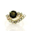 Stones & Gold Rings | Paisley Hunter Green Tourmaline Solid 14 Karat Gold Cluster Ring