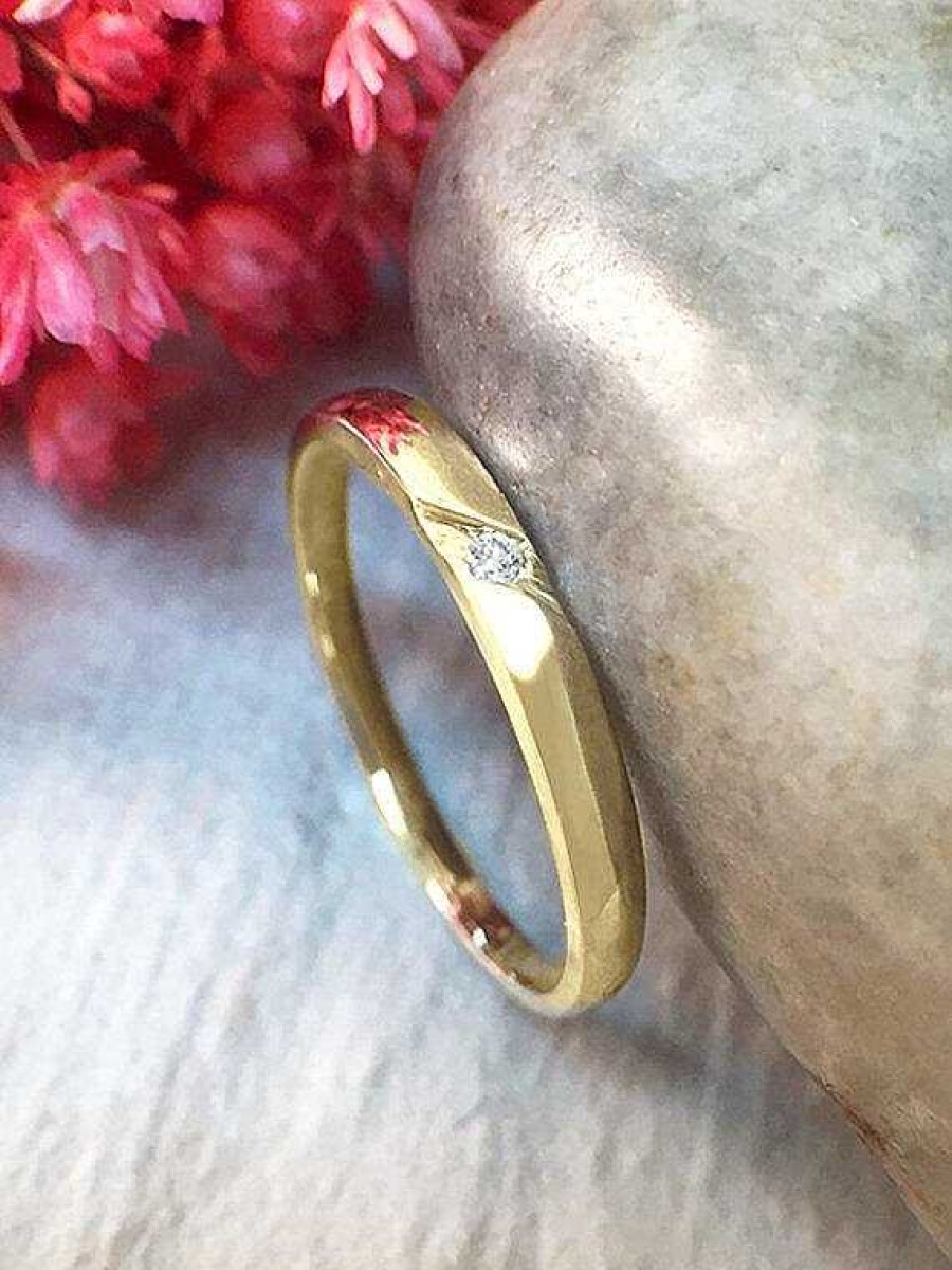 Stones & Gold Rings | Wedding Band | Diamond Wedding Band | Gold Ring | Matching Wedding Ring | 1.8Mm Band | Solid Gold | Fine Jewelry | Free Shipping