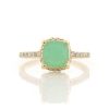 Stones & Gold Rings | Cushion Peruvian Opal Under Halo Solid 14 Karat Gold Engagement Ring