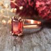 Stones & Gold Rings | 5X7Mm Pink Tourmaline Solitaire Engagement Solid Gold (14Kr) Colored Stone Wedding Ring