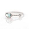 Stones & Gold Rings | Aquamarine And Diamond Bezel March Birthstone Solid 14 Karat Gold Ring