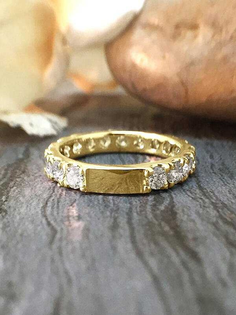 Stones & Gold Rings | 2.8Mm Diamond Eternity With Sizing Bar Wedding Band Solid Gold (14Ky) Engagement Ring