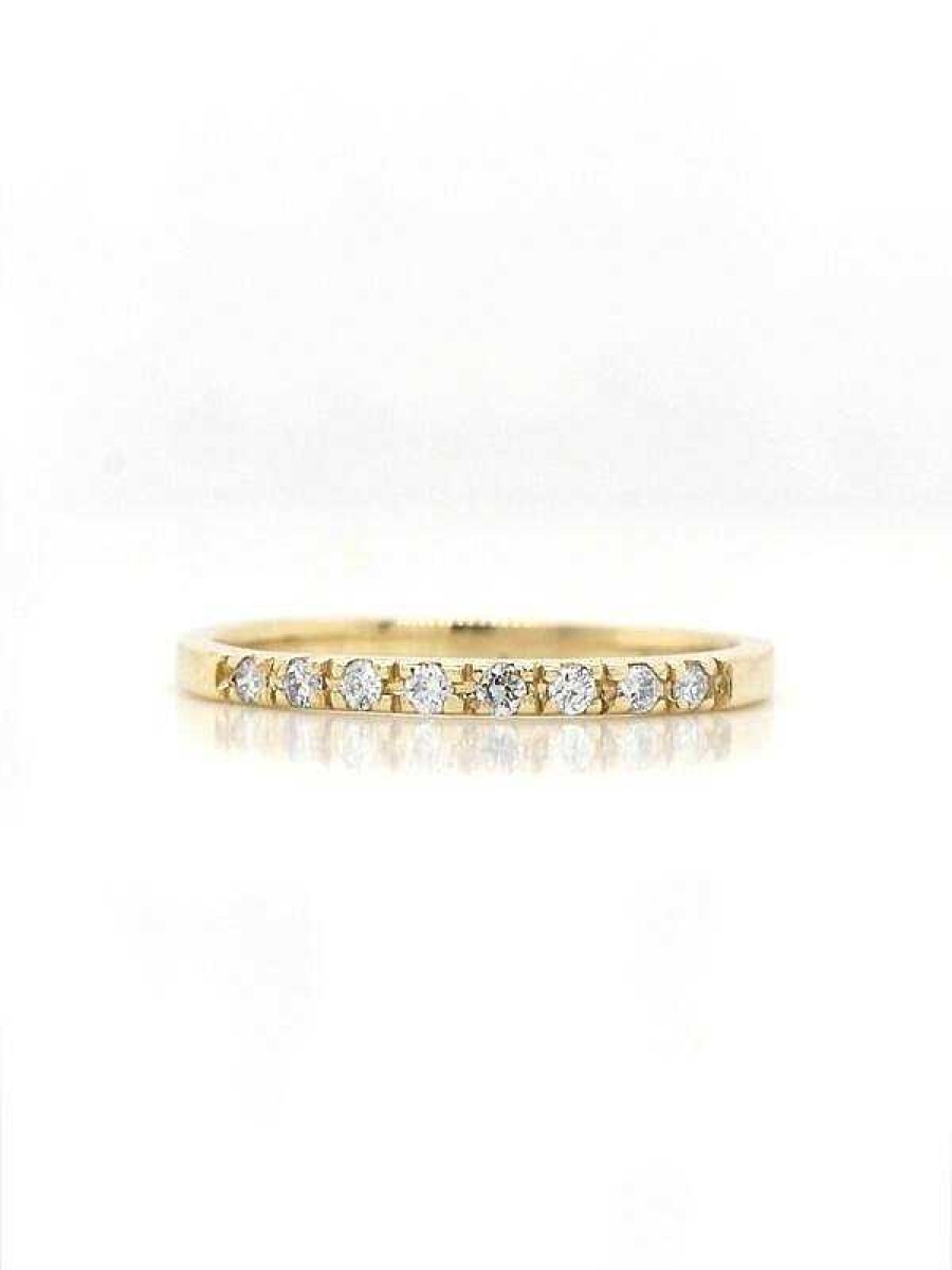 Stones & Gold Rings | 1.5Mm Diamond Shared Prong Skinny 14 Karat Band