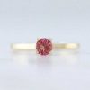 Stones & Gold Rings | Salmon Pink Tourmaline Solitaire Solid 14K Gold Engagement Ring