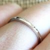 Stones & Gold Rings | 1.4Mm Hammered Wedding Band Solid Gold (14Kw) Minimalist Stackable Women'S Engagement Ring