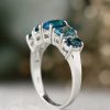 Stones & Gold Rings | Natural London Blue Topaz Five Stone Solid 14 Karat Gold Band