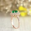 Stones & Gold Rings | One-Of-A-Kind: Emerald And Diamond Engagement Solid Gold (14Ky) Colored Stone Estate Ring