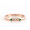 Stones & Gold Rings | Emerald And Diamond Three Stone Solid 14 Karat Gold Ring