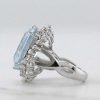 Stones & Gold Rings | One-Of-A-Kind 10.45Ct Aquamarine And 1.28Ct Diamond Solid 14Kw Gold Estate Ring