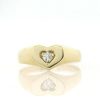 Stones & Gold Rings | Diamond Heart Solid 14 Karat Gold Signet Ring