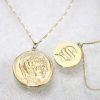 Stones & Gold Necklaces | Athena Coin Pendant