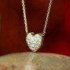 Stones & Gold Necklaces | Petite Diamond Heart Necklace