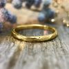 Stones & Gold Rings | 1.9Mm Hammered Wedding Band Solid Gold (14Kw) Minimalist Stackable Women'S Engagement Ring