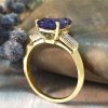 Stones & Gold Rings | Tanzanite And Baguette Diamond Cocktail Solid Gold (14Ky) Colored Stone Estate Ring