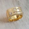 Stones & Gold Wedding Bands | Stylish Bezel And Channel Diamond Solid 14 Karat Gold Men'S Wedding Band