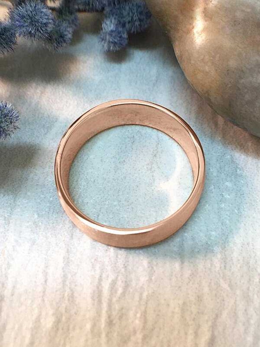 Stones & Gold Wedding Bands | 6Mm Satin Finish Wedding Band Solid Gold (14Kr) Affordable Modern Men'S Engagement Ring