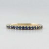 Stones & Gold Rings | 1.9Mm Blue Sapphire Shared Prong Slim Solid 14 Karat Gold Wedding Band